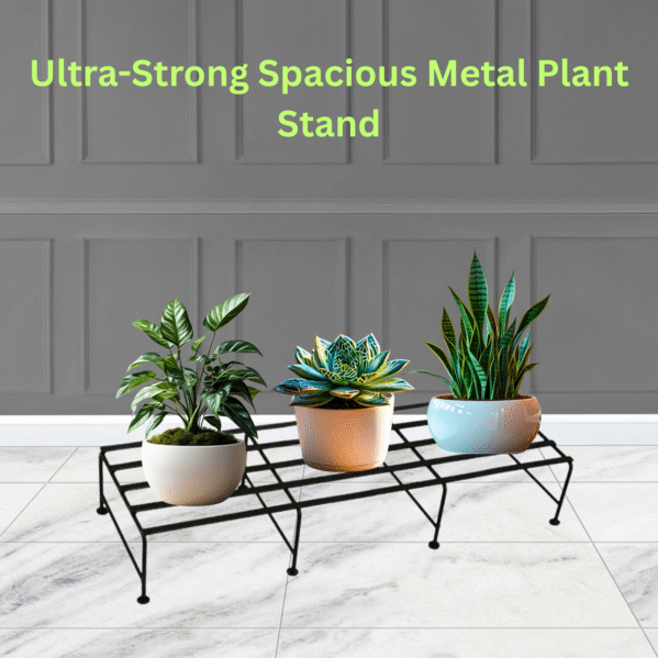 FERTILGRO Stylish Ultra-Strong Black Metal Plant Stands (Pack of 4) - Image 6