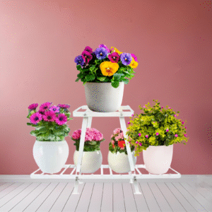 FERTILGRO Heavy Duty Iron Black Cosmo Planter Stand (Pack of 1)