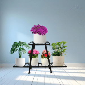FERTILGRO Heavy Duty Iron Black Cosmo Planter Stand (Pack of 1)