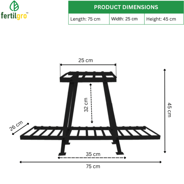 FERTILGRO Heavy Duty Iron Black Cosmo Planter Stand (Pack of 1) - Image 3