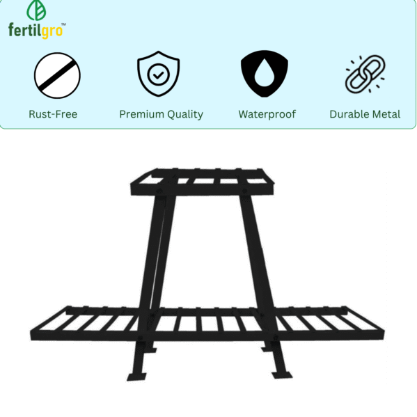 FERTILGRO Heavy Duty Iron Black Cosmo Planter Stand (Pack of 1) - Image 4