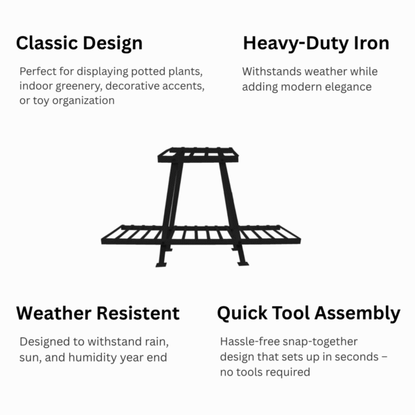 FERTILGRO Heavy Duty Iron Black Cosmo Planter Stand (Pack of 1) - Image 5