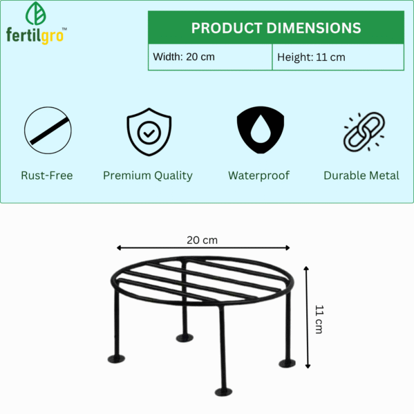 FERTILGRO Galvanized Metal Plant Stand (Pack of 6) - Image 4