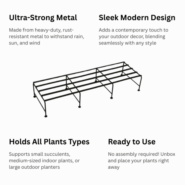 FERTILGRO Stylish Ultra-Strong Black Metal Plant Stands (Pack of 4) - Image 5