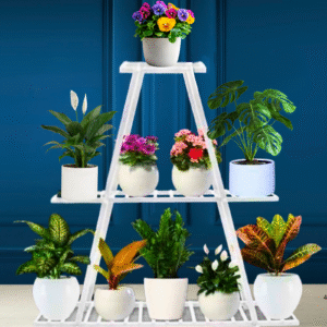 FERTILGRO Three Tier Elegant White Finish Plant Stand (Pack of 1)