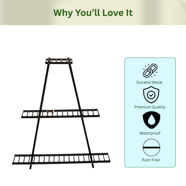 FERTILGRO Three Tier Elegant White Finish Plant Stand (Pack of 1) - Image 3