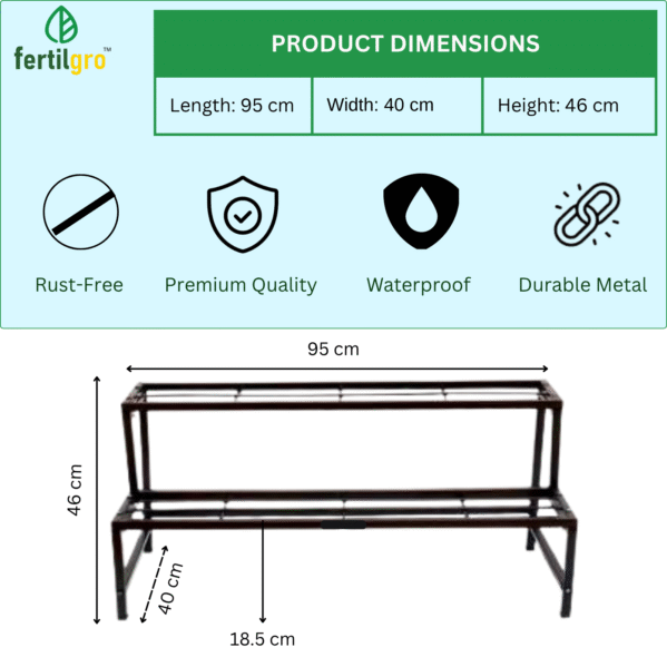 FERTILGRO Premium Heavy Duty Plant Stand (Black) - Image 7