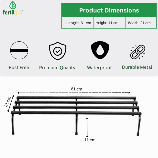 FERTILGRO Stylish Heavy-Duty Black Metal Pot Stands (Pack of 8) - Image 5
