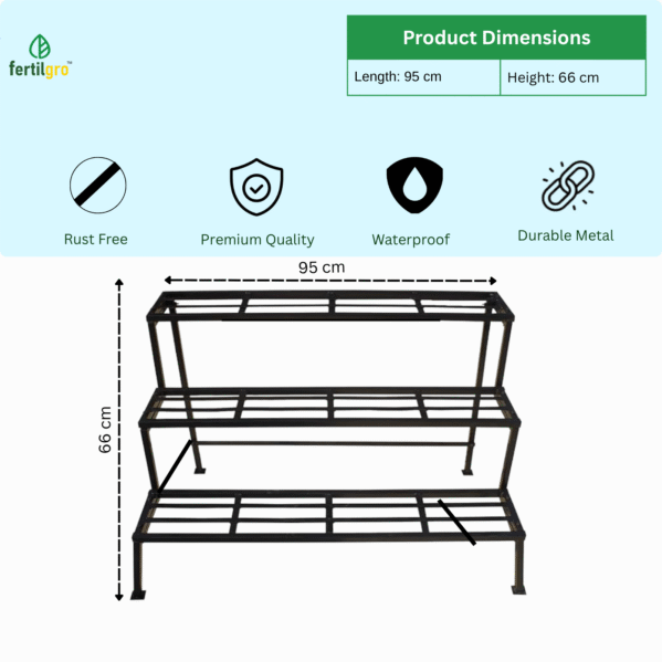 FERTILGRO Premium Heavy Duty Plant Stand (Black) - Image 5