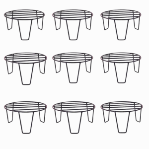 FERTILGRO Premium Sleek Metal Black Plant Stands (Pack of 9)