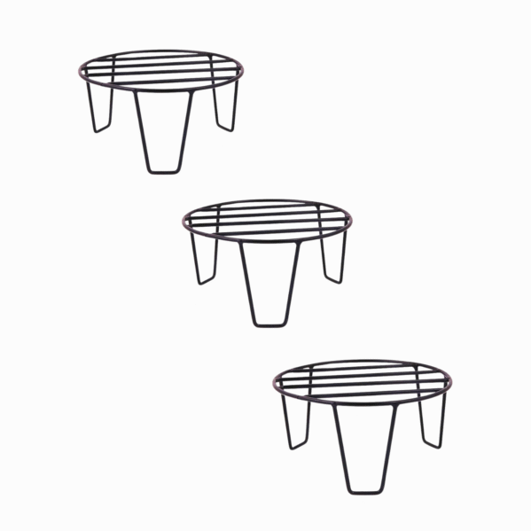FERTILGRO Premium Sleek Metal Black Plant Stands (Pack of 9) - Image 3