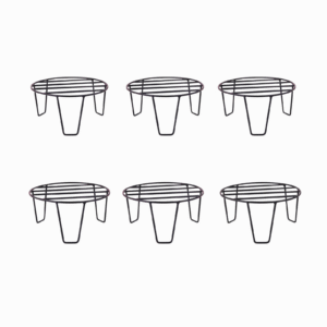 FERTILGRO Premium Sleek Metal Black Plant Stands (Pack of 9)