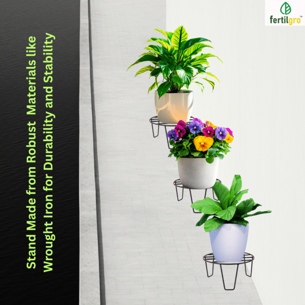 FERTILGRO Premium Sleek Metal Black Plant Stands (Pack of 9) - Image 5