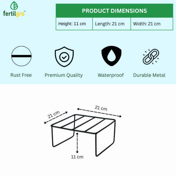 Fertilgro Premium Sleek Metal Black Plant Stand (Pack of 9) - Image 4