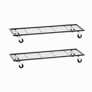 FERTILGRO Modern & Durable Glossy Black Metal Planter Stands (Pack of 4)