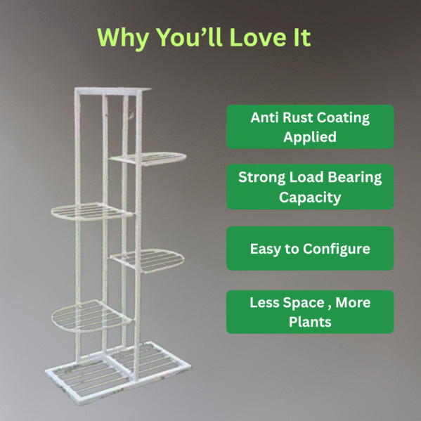 FERTILGRO 7-Tier Black Vertical Garden Stand (Pack of 1) - Image 7