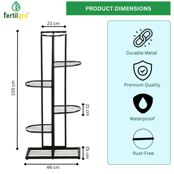 FERTILGRO 7-Tier Black Vertical Garden Stand (Pack of 1) - Image 5