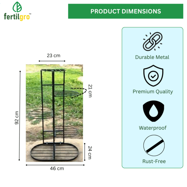 FERTILGRO 7-Tier Black Vertical Garden Stand (Pack of 1) - Image 4