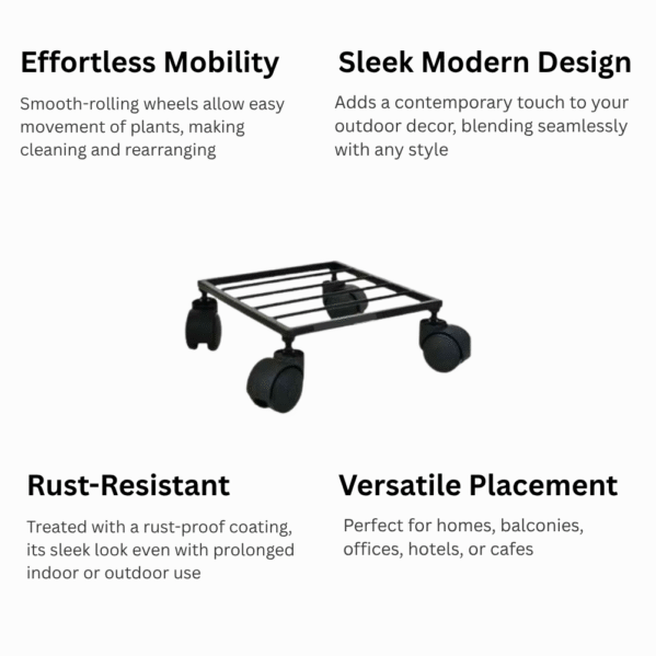 FERTILGRO Single Pot Stands with Wheels (Pack of 4) - Image 5