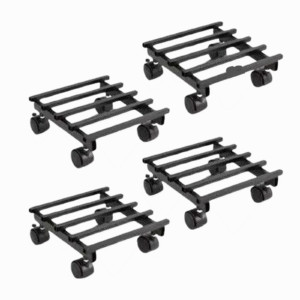 FERTILGRO Premium Square Metal Plant Stand with Wheels (Pack of 4)