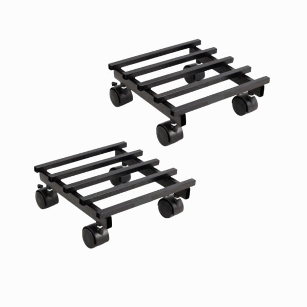 FERTILGRO Premium Square Metal Plant Stand with Wheels (Pack of 4) - Image 2
