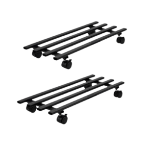 FERTILGRO Modern Square Black Tube Plant Stand with Wheels (Pack of 4)