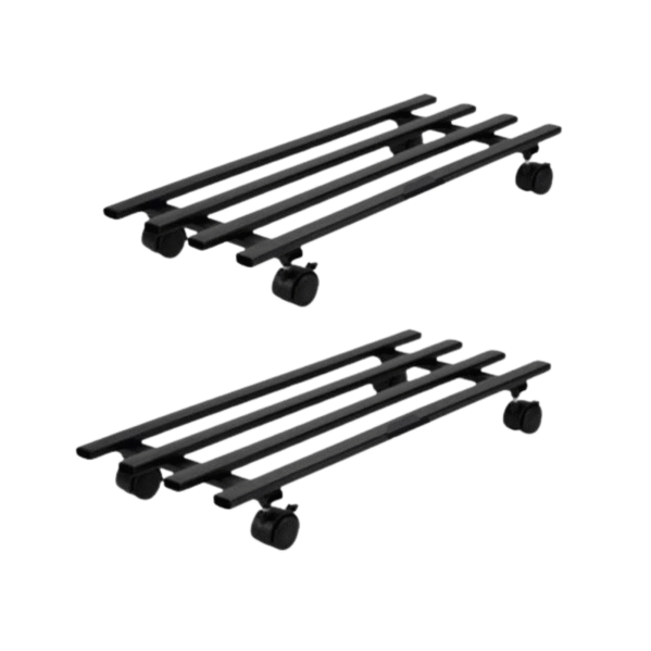 FERTILGRO Modern Square Black Tube Plant Stand with Wheels (Pack of 4) - Image 2