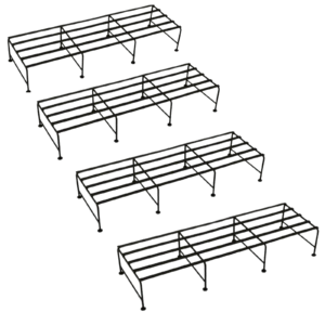 FERTILGRO Stylish Ultra-Strong Black Metal Plant Stands (Pack of 4)