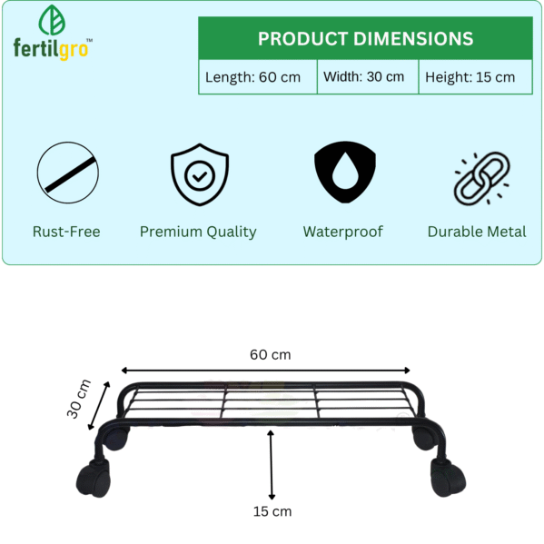 FERTILGRO Rolling Plant Stand White (Pack of 4) - Image 6